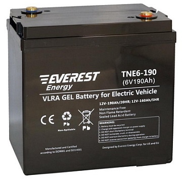 Гелевые аккумуляторы EVEREST Energy - Аккумулятор тяговый  EVEREST Energy TNE 6-190