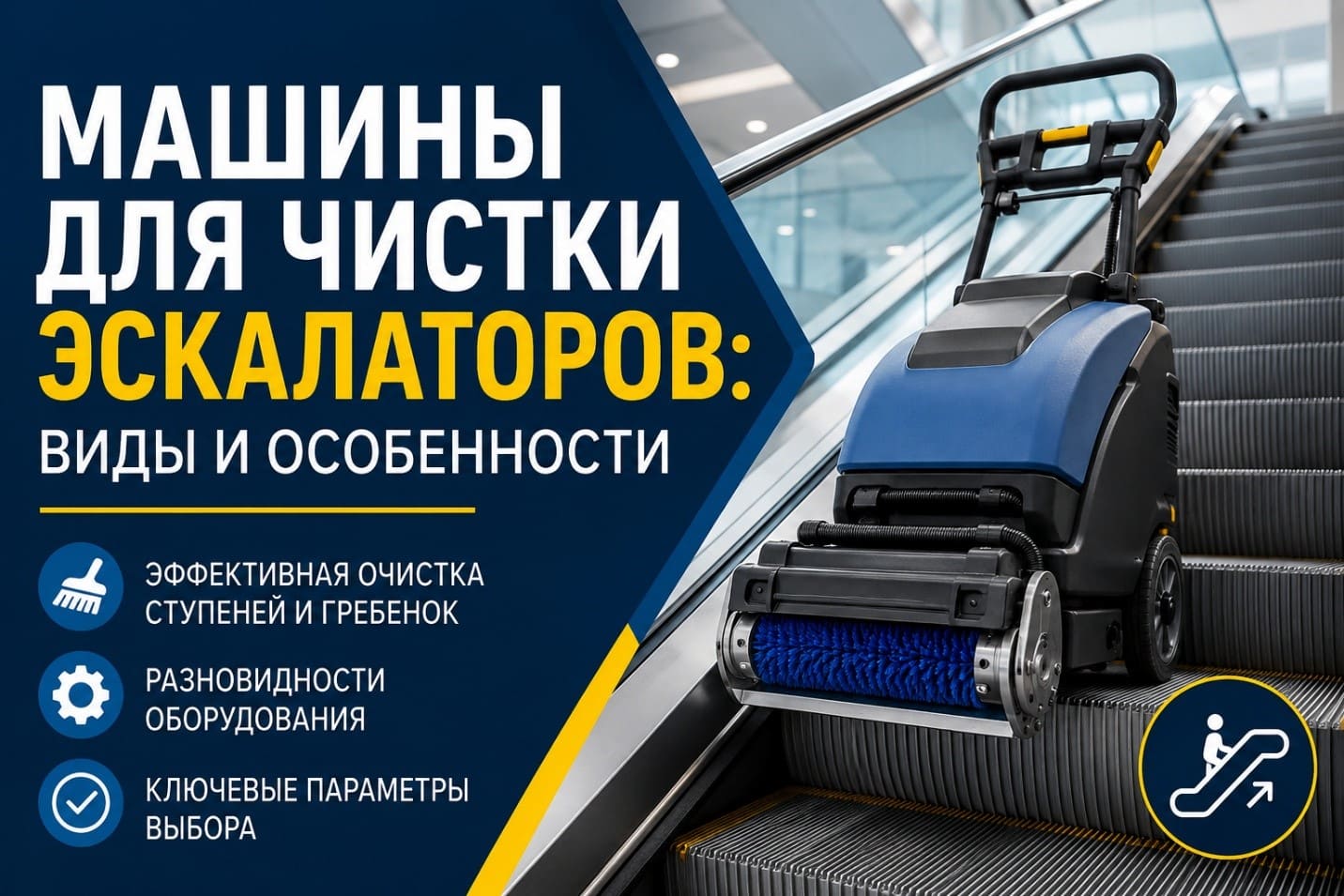 Машины для чистки эскалаторов: виды и особенности