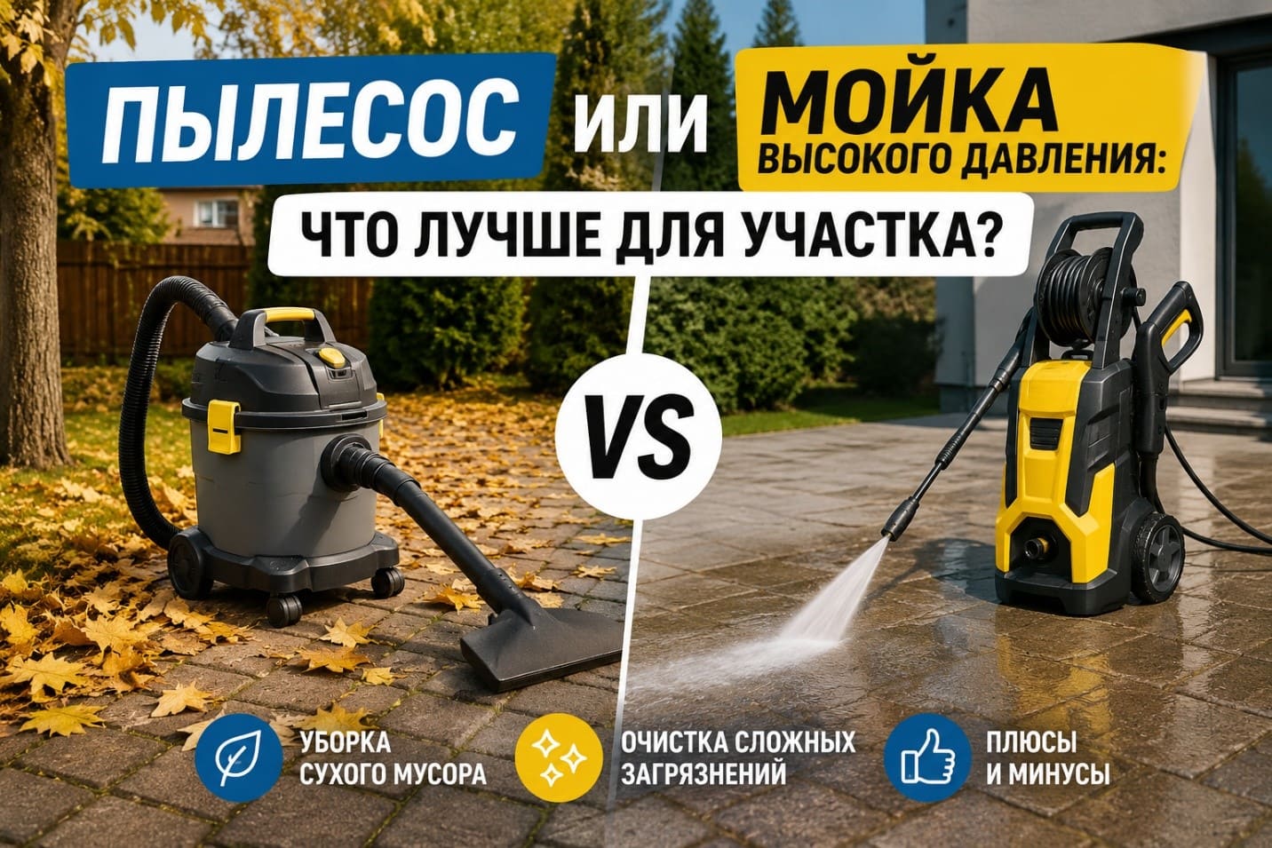 Пылесос или мойка высокого давления: что лучше для участка